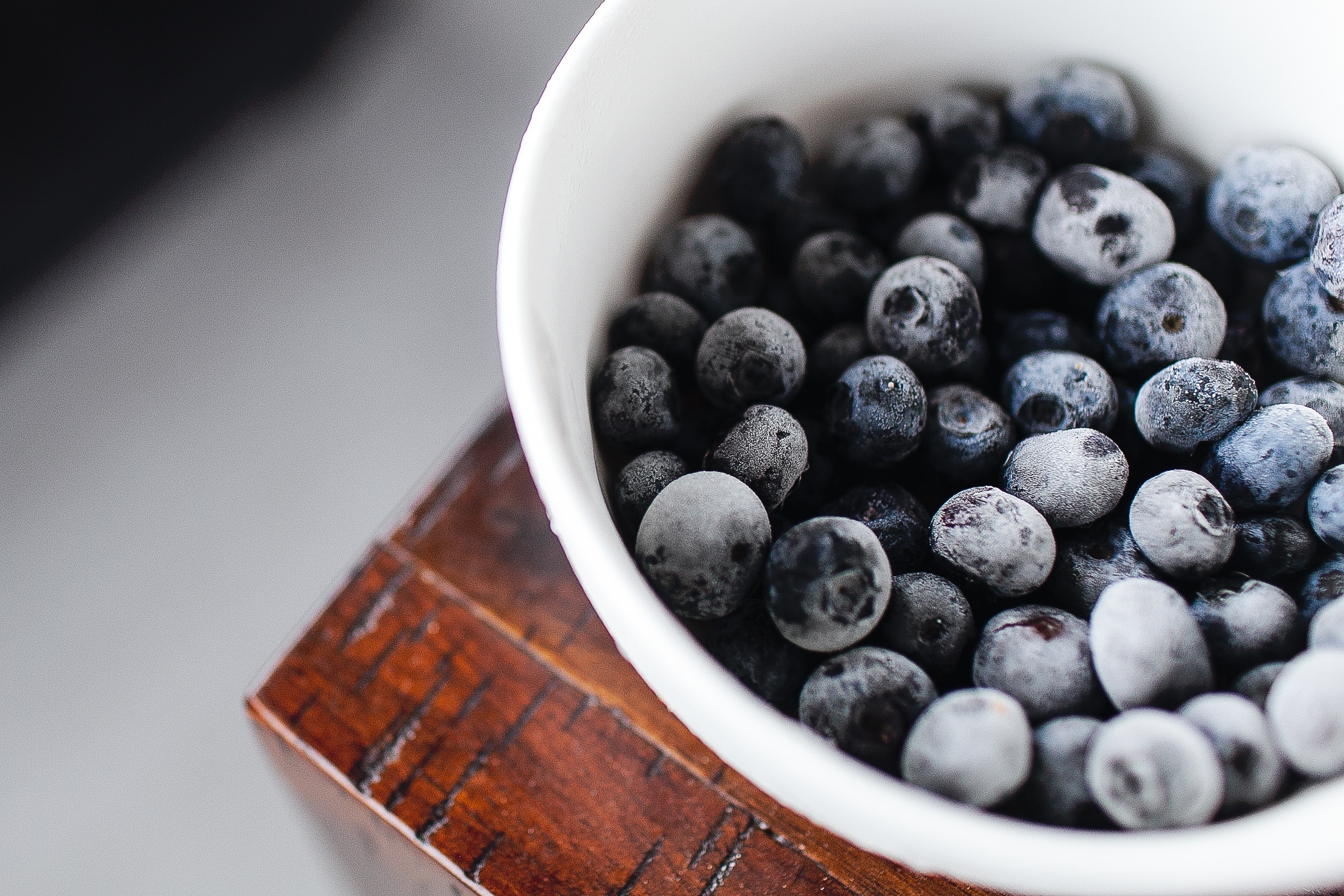 Frozen blueberries.